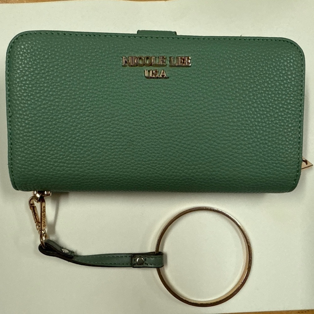 Nicole Lee Green Wristlet Clutch